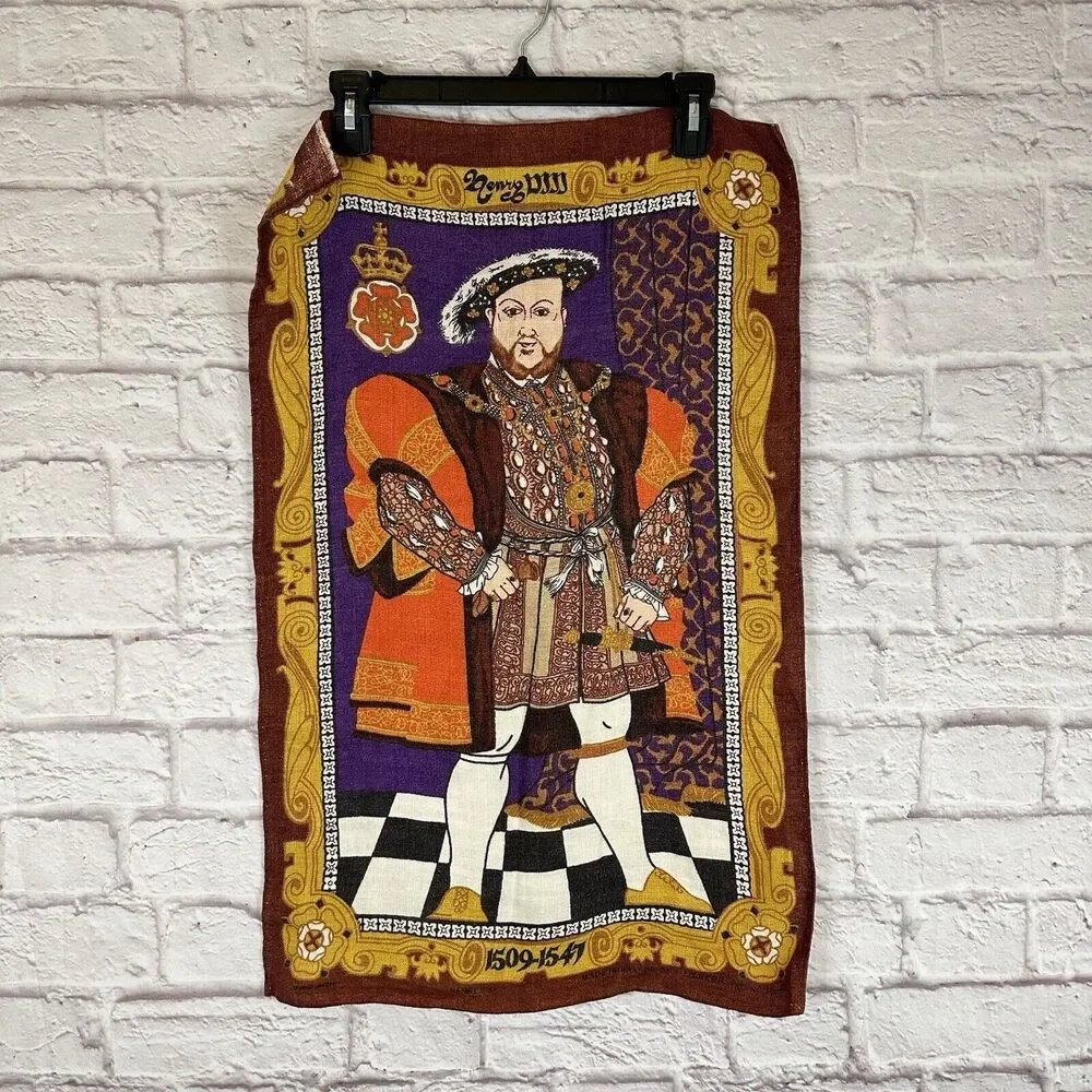 King Henry VIII England Vintage Ulster Irish Linen Kitchen Tea Towel History
